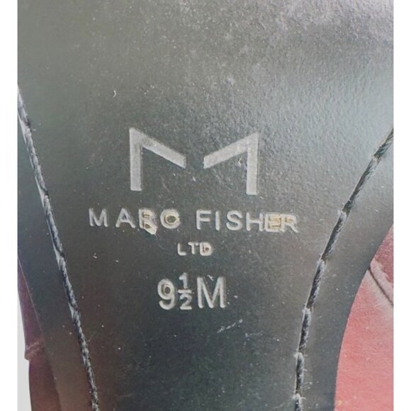 Marc Fisher ALVA Womens Brown Leather Ankle Boots Size 9.5M With Block Heels - Picture 5 of 9